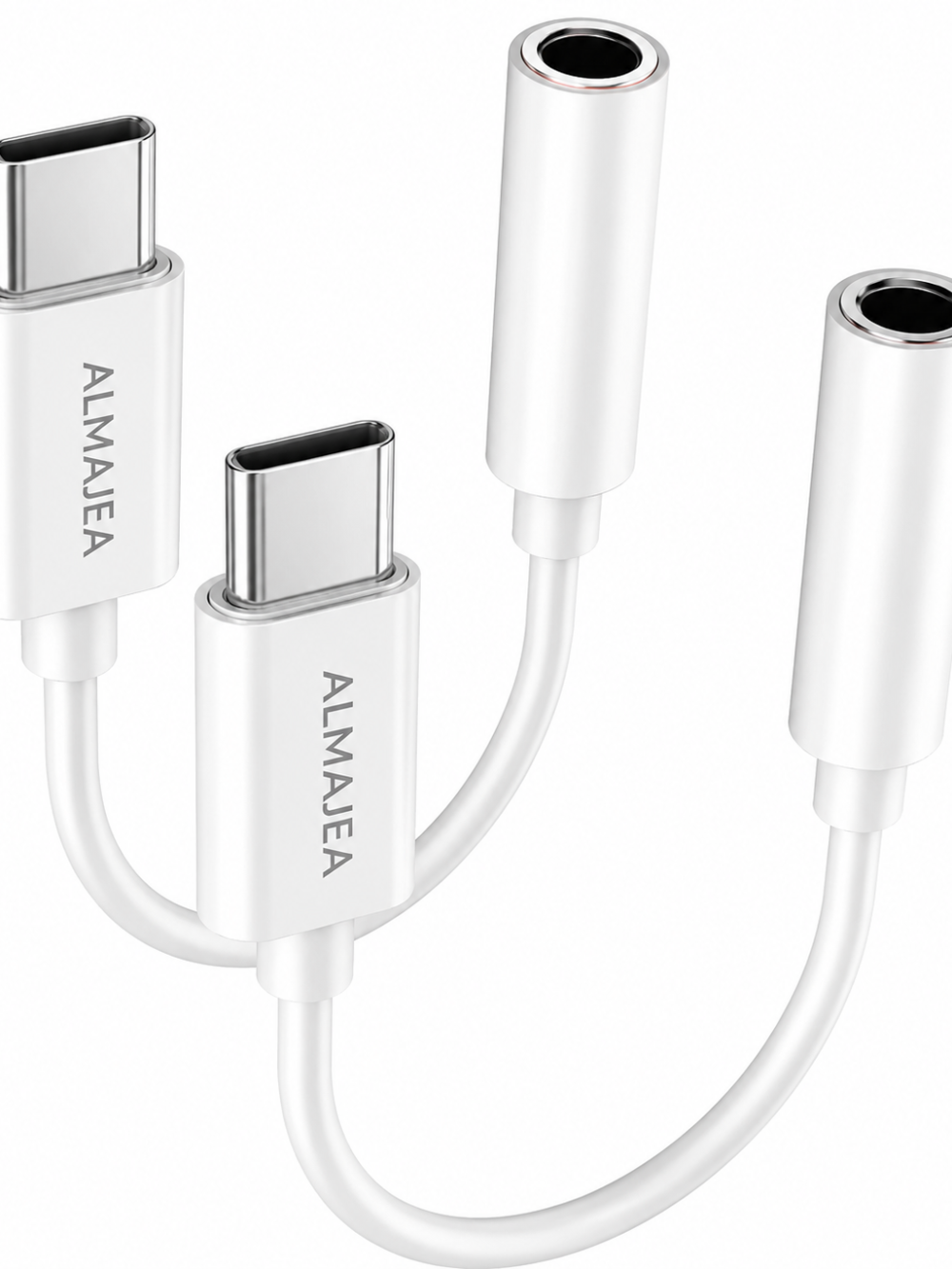 USB-C to 3.5mm Headphone Jack Adapter for iPhone, Samsung, iPad & MacBook (Pack 2)